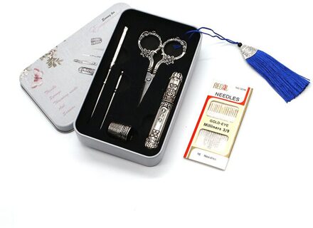 7 Stks/sets Vintage Schaar Naaien Tool Set Borduurwerk Schaar Naald Case Naald Fles Naaien Vingerhoed Antieke Craft Naaien Tool nee.7 reeks