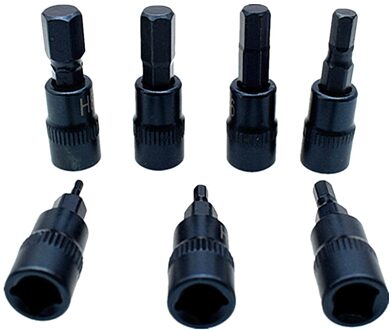 7 Stuk Hex Inbussleutel Bit Socket Set 1/4 "Vierkante Drive H2 H3 H4 H5 H6 H7 H8 Hex schroevendraaier Bits Socket Adapter Gereedschap