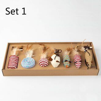 7 Stuk Set Van Huisdier Grappige Kat Stok Kat Speelgoed Grappige Kat Combo Set Kleine Vis Houten Staaf Muis grappige Kat Stok Kat Speelgoed reeks 1