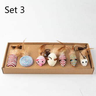 7 Stuk Set Van Huisdier Grappige Kat Stok Kat Speelgoed Grappige Kat Combo Set Kleine Vis Houten Staaf Muis grappige Kat Stok Kat Speelgoed reeks 3
