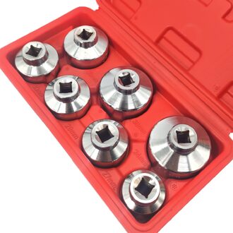 7 Stuks 3/8 ''Oliefilter Cap Steeksleuteldop Set Tool Kit, 24 27 29 30 32 36 38Mm Vervanging Voor Mercedes Benz Vw Bmw