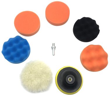 7 Stuks Buffing Pad Set Draad 4 Inch Auto Polijsten Pad Kit Voor Auto Polijstmachine + Boor Adapter M14 power Tools Accessoires