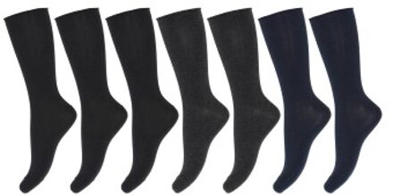 7 stuks Organic Cotton Socks * Actie * Blauw,Grijs,Zwart,Versch.kleure/Patroon - Strl 37/41