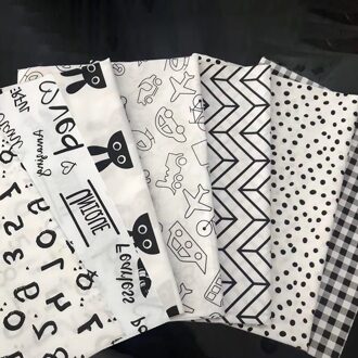 7 Stuks/set Naaien Levert Multi Purpose Nordic Zwart Wit Patchwork Doek Print Diy Handgemaakte Accessoires Katoen Huishouden