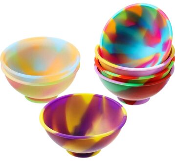 7 Stuks Set Siliconen Kommen Veelkleurige Herbruikbare Container Snack Specerij Kom Voor Saus Noten Snoep Vruchten Voorgerecht stijl 2