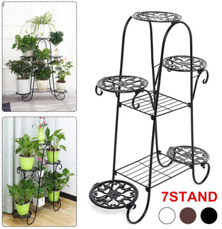 7 Tier Iron Plant Stand Rack Flower Pot Holder Garden Shelf Home Office Indoor Outdoor Plant Succulent Shelf Patio Garden Decor
