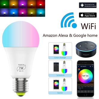 7 W Smart Lamp Rgb Wit 220V Magic Lamp Led E27 Wifi Lampen Timer Functie Werk Alexa google Home Smartphone 1stk