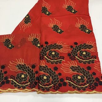 7 Yards Zwitserse Kant Stof Zware Kralen Borduren Afrikaanse 100% Katoen Voile Zwitserse Kant Populaire Dubai Stijl 3