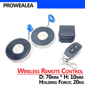 70/10 Wireless remote control Double Electromagnets DC12V Cylinder Electric Magnets 20KG Strong Electromagnetic Solenoid Sucker