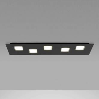 70 cm lange LED plafondlamp Quarter, zwart zwart, wit