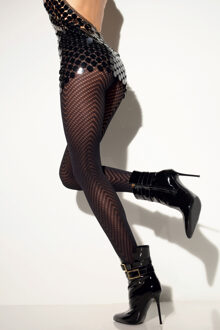 70 denier Zwarte Panty Opaak Mat met gebreid stippen patroon- Girardi Isabella - 42