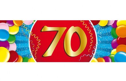 70 jaar leeftijd sticker 19 x 6 cm - 70 jaar verjaardag/jubileum versiering