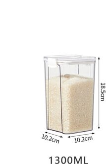 700/1300/1800Ml Transparante Verzegelde Blikken Voedsel Container Plastic Keuken Koelkast Noodle Box Multigrain Opslagtank 1300ml
