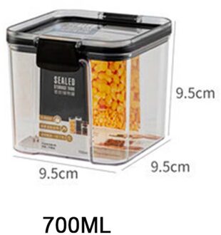 700/1300/1800Ml Transparante Verzegelde Pot Plastic Keuken Opbergdoos Moer Koffieboon Opslag Pot Huishoudelijke Graan opbergdoos 700ml