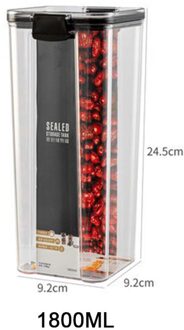 700/1300/1800Ml Transparante Verzegelde Pot Plastic Keuken Opbergdoos Moer Koffieboon Opslag Pot Huishoudelijke Graan opbergdoos