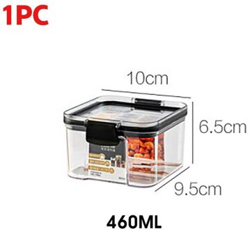 700/1300/1800Ml Voedsel Container Plastic Keuken Koelkast Noodle Box Multigrain Opslagtank Transparante Verzegelde Blikken 460ml