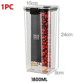 700/1300/1800Ml Voedsel Container Plastic Keuken Koelkast Noodle Box Multigrain Opslagtank Transparante Verzegelde Blikken