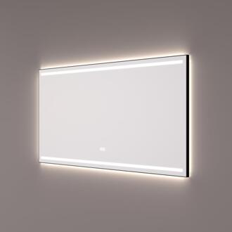 7000 spiegel mat zwart met LED verlichting en spiegelverwarming 100x70cm