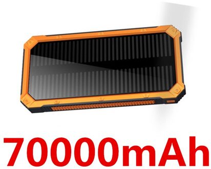 70000Mah Zonne Bank Led Verlichting Outdoor Draagbare 2 Usb Poverbank Reizen Externe Batterij Voor Samsung Iphone Xiaomi Orange70000mAh