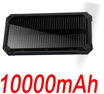 70000Mah Zonne Bank Led Verlichting Outdoor Draagbare 2USB Poverbank Reizen Externe Batterij Voor Samsung Iphone Xiaomi zwart-10000mah