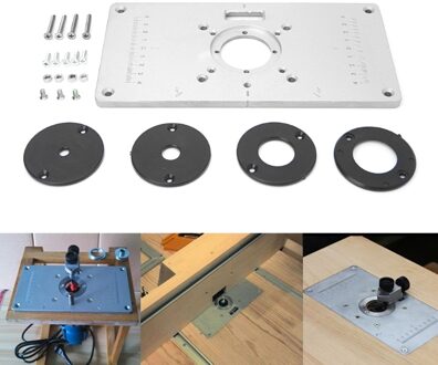 700C Aluminium Router Tafel Insert Plaat + 4 Ringen Schroeven Voor Houtbewerking Bankjes