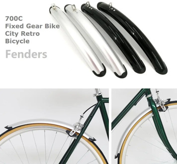 700C Road Bicycle Fender Fixed Gear Bike Retro Bicycle Fenders City Bicycle Fender Black Silver Bike Practical Accessories