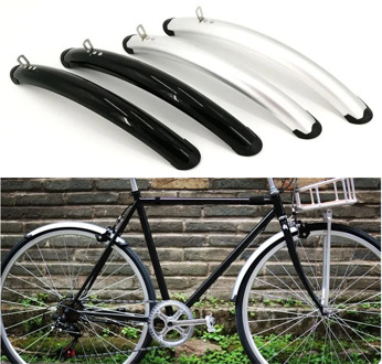 700C Road Bicycle Front Rear Fender Retro Bicycle Fixed Gear Bike Fender Bicycle Practical Parts Silver Black