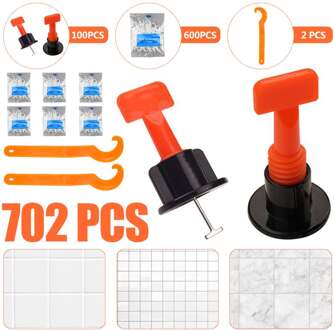 702 Stks/set T-Type Niveau Wiggen Tegel Spacers Voor Vloeren Wandtegel Carrelage Leveling Systeem Leveler Locator Spacers Tang