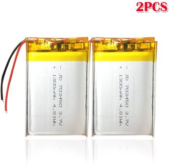 703450 073450 3.7V 1300Mah Lithium-polymeer Oplaadbare Batterij Voor MP4 MP5 Gps Dvd Toy Power Bank Bluetooth Speaker li-Ion Cel 2stk