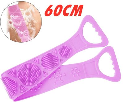 70Cm Douche Borstels Skin Scrubber Magic Silicone Bad Borstels Flexibele Handdoek Wrijven Terug Modder Peeling Body Wash Massage Borstel 60cm paars