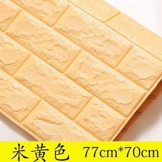 70cmX77cm Pe Vorm 3D Muurstickers Woonkamer Baksteen Patroon Behang Stickie Kids Slaapkamer Home Decor Zelfklevende Behang Beige