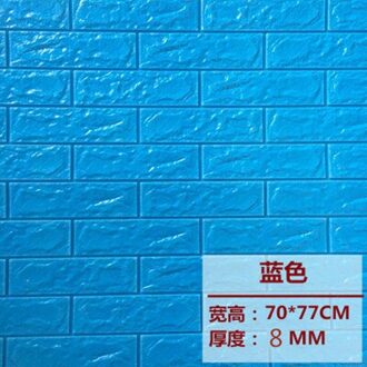 70cmX77cm Pe Vorm 3D Muurstickers Woonkamer Baksteen Patroon Behang Stickie Kids Slaapkamer Home Decor Zelfklevende Behang Blauw
