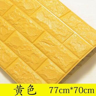 70cmX77cm Pe Vorm 3D Muurstickers Woonkamer Baksteen Patroon Behang Stickie Kids Slaapkamer Home Decor Zelfklevende Behang Geel