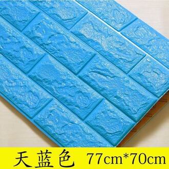 70cmX77cm Pe Vorm 3D Muurstickers Woonkamer Baksteen Patroon Behang Stickie Kids Slaapkamer Home Decor Zelfklevende Behang lucht blauw