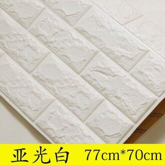 70cmX77cm Pe Vorm 3D Muurstickers Woonkamer Baksteen Patroon Behang Stickie Kids Slaapkamer Home Decor Zelfklevende Behang wit