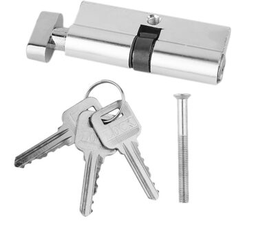 70Mm Aluminium Deur Cilinderslot Home Security Anti-Snap Anti-Boor Deurslot Met 3 toetsen Silver Tone Set Gereedschap