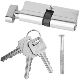 70Mm Aluminium Metalen Deurslot Cilinder Home Security Anti-Snap Anti-Boor Met 3 Sleutels Zilver tone Set Gereedschap