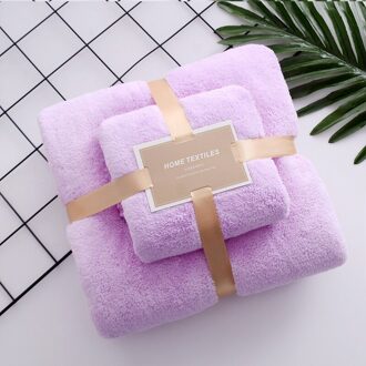 70X140CM Coral Fleece Absorberende Haar Zwemmen Gezicht Hand Badhanddoek Sets Microvezel Handdoeken Badkamer Handdoeken Microfiber Handdoek Set paars