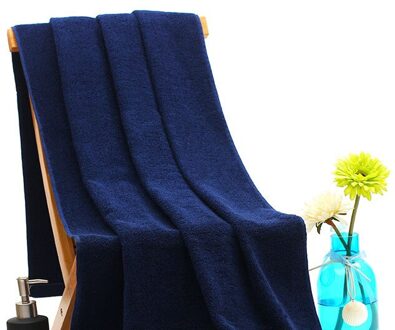 70X140Cm Katoenen Handdoek Is Zacht, Pluizig En Absorberend, geschikt Voor Dagelijks Gebruik 100% Katoenen Handdoek, Comfortabele Badhanddoek blauw / 34 X74 cm