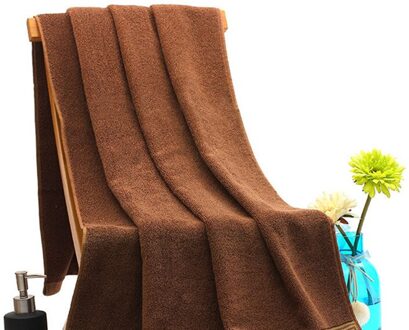70X140Cm Katoenen Handdoek Is Zacht, Pluizig En Absorberend, geschikt Voor Dagelijks Gebruik 100% Katoenen Handdoek, Comfortabele Badhanddoek koffie / 34 X74 cm