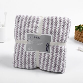 70X140Cm Thuis Textiel Handdoek Coral Fluwelen Badhanddoeken Voor Volwassen Zachte Absorberende Microfiber Stof Handdoek Wearable Bad handdoek lattice paars