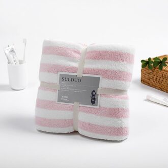 70X140Cm Thuis Textiel Handdoek Coral Fluwelen Badhanddoeken Voor Volwassen Zachte Absorberende Microfiber Stof Handdoek Wearable Bad handdoek roze