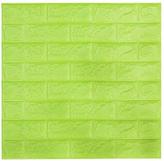 70x77cm Stijl 5 Stuks 3D Baksteen Behang Verwijderbare Peal en Stok PE Foam Muur Sticker voor woonkamer Home Office groen