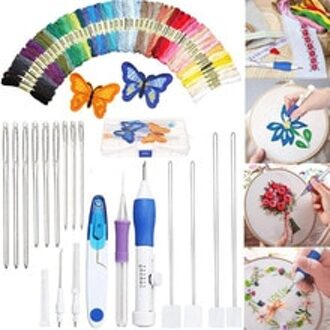 71 Stuks Magic Borduren Pen Punch Naald Kit Craft Borduurgaren Kruissteek Borduren Naaien Accessoire Gereedschap Kit