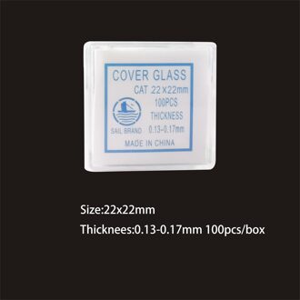 7101 18*18 20*20 22*22 24*24 100Pcs Transparant Slides Coverslips Coverslides Cover glazen Leeg Microscoop Glas Slides 22X22