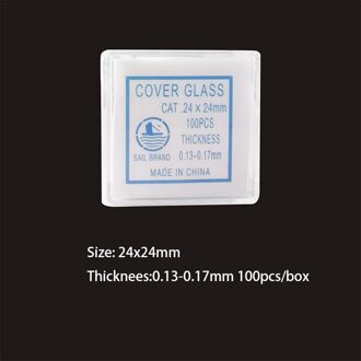 7101 18*18 20*20 22*22 24*24 100Pcs Transparant Slides Coverslips Coverslides Cover glazen Leeg Microscoop Glas Slides 24X24