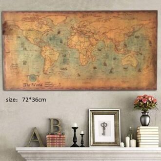 72*36Cm Nautische Ocean Sea World Kaart Retro Oude Kunst Papier Schilderen Home Decor Poster Student Briefpapier school Office Supply