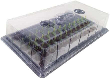 72 Gat 3Pc Zaad Lade Pak Ventilatie Gaten Zaailing Doos Zaailing Vulling Box Tuin Planten Ontkiemen Pvc Dome Base 58X28X5cm