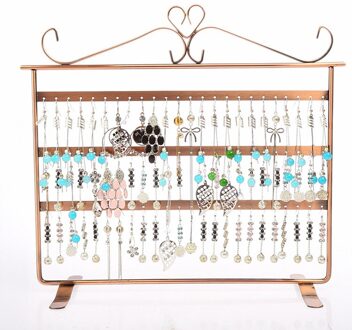 72 Gaten Oorbellen/Ketting/Oorstekers Sieraden Display Houder Stand Showcase Metalen Sieraden Organisator Rack Platte Oorbel Houder bronzen