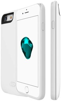 7200Mah Portable Power Bank Backup Pack Magnetische Externe Batterij Oplader Case Beschermhoes Voor Iphone 7Plus 8Plus 5.5Inch wit